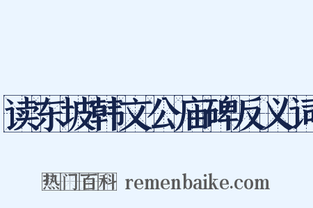 读东坡韩文公庙碑反义词是什么意思的图片